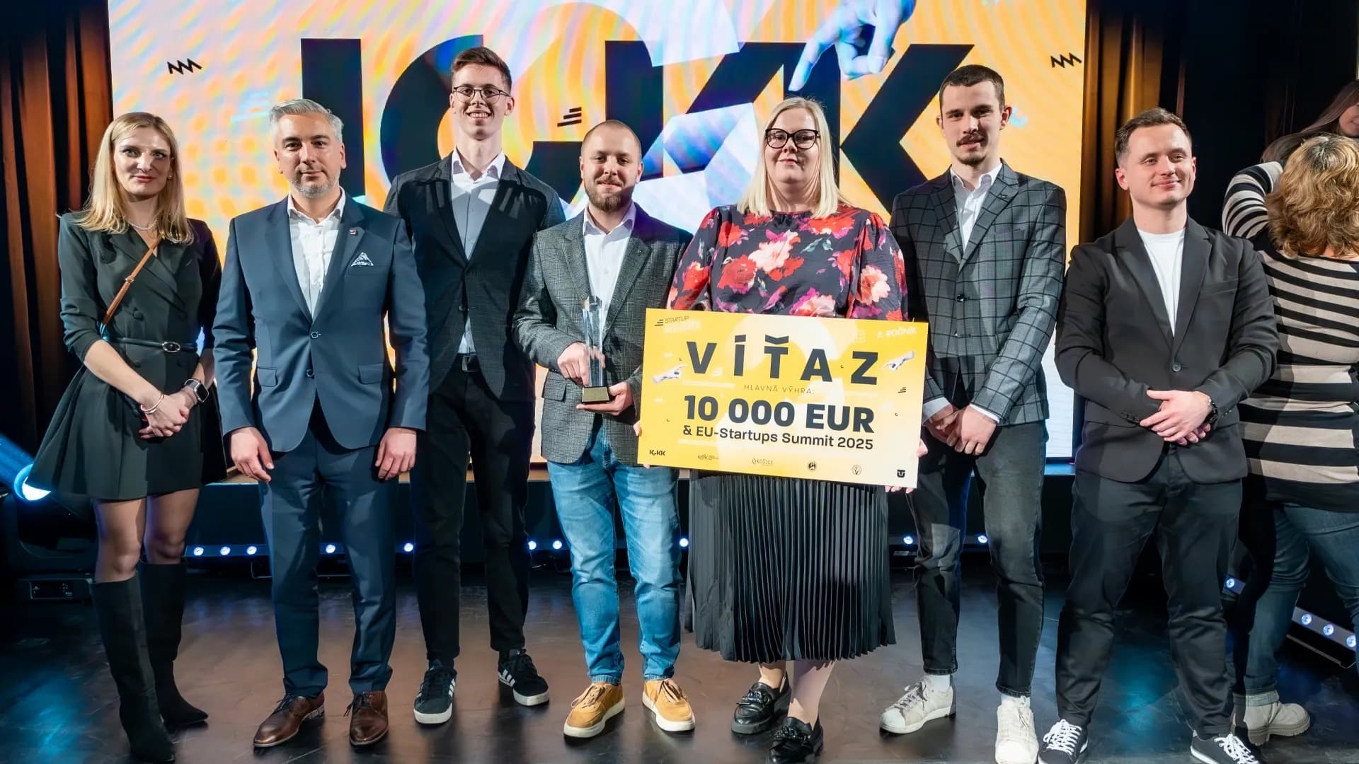 The core OWASmooth team all posing after winning the ICKK Accelerator Programme holding a Winner sign
